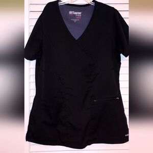 Greys Anatomy by barco scrub top woman's size small black